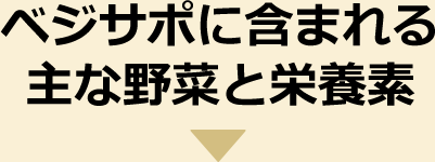 ベジサポに含まれる主な野菜と栄養素